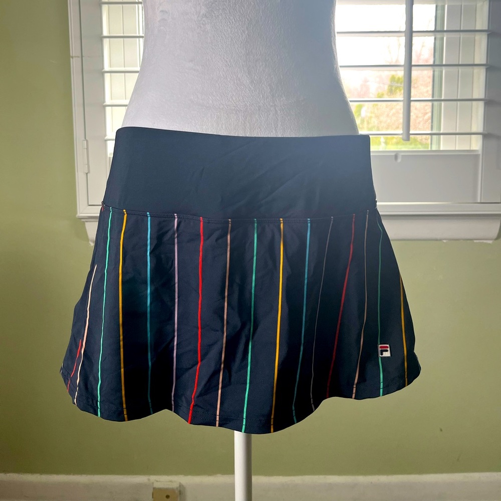 Fila Women's Black Skirt with Multicolor Stripes